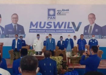Musyawarah Wilayah (Muswil) V Partai Amanat Nasional (PAN) Sumbar yang berlangsung pada Rabu (27/9/2020) di Bukik Chinangkiek, Kabupaten Solok. IST
