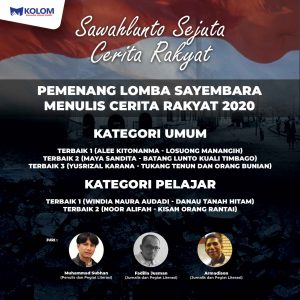 Hasil Sayembara Cerita Rakyat Sawahlunto Diumumkan, Ini Pemanangnya