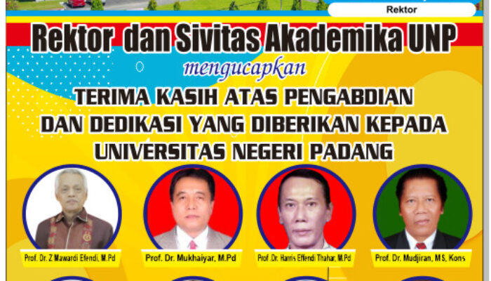 Delapan Guru Besar UNP Masuki Purnabakti, Berikut Daftarnya