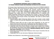 Disdik Padang Terbitkan SE Vaksin Anak 6-11 Tahun, Begini Kata Sekda