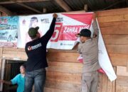 Panwascam bersama Satpol PP Pesisir Selatan Tertibkan APK