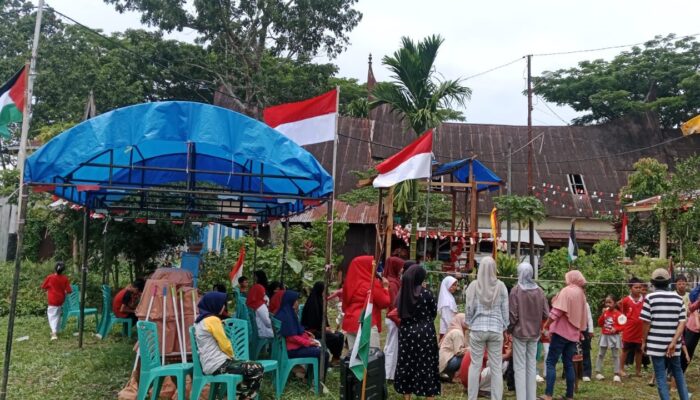 Bentuk Solidaritas, Warga Kelurahan Nan Balimo Kota Solok Pasang Bendera dan Putar Lagu Kebangsaan Palestina di Perayaan HUT ke-80 RI