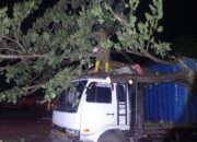 Truk Tabrak Pohon di By Pass Kilometer 2, Jalur By Pass Lumpuh Total Jumat Malam