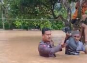 Aipda Afrikonaldi Lakukan Aksi Heroik, Selamatkan Lansia Terjebak Banjir di Koto XI Tarusan