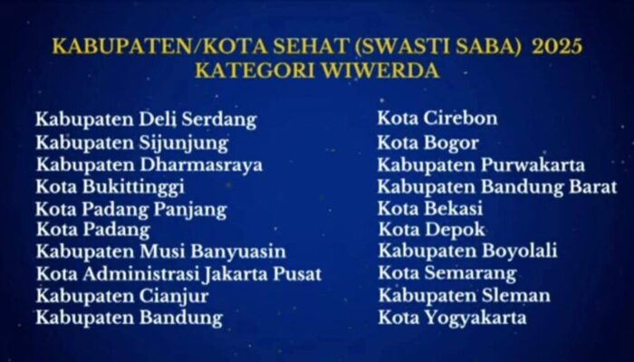 Dharmasraya Raih Predikat Kabupaten Sehat Kategori Wiwerda