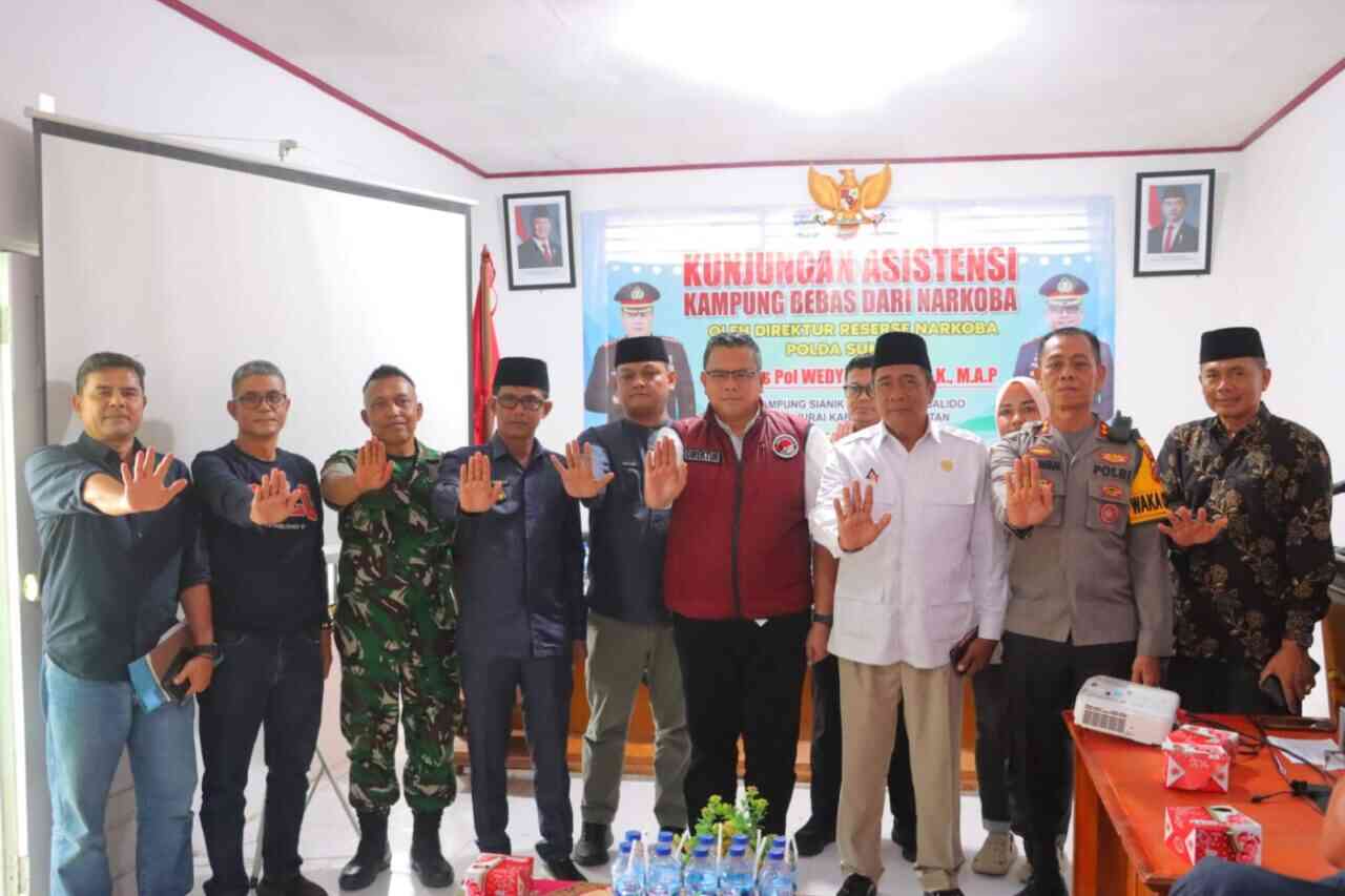 Polres Pessel Terima Kunjungan Dirresnarkoba Polda Sumbar di Posko Kampung Bebas Narkoba Sianik