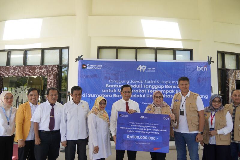 BTN Turun Gunung, Serahkan Rp500 Juta ke UNP untuk Ringankan Luka Galodo Sumbar