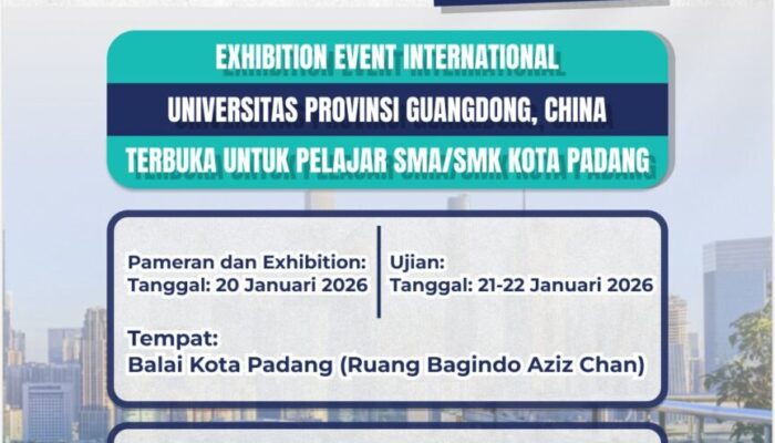 Pemko Padang Buka Seleksi Beasiswa Kuliah ke Cina