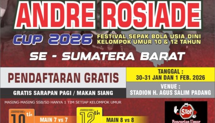 Andre Rosiade Cup 2026 Bersama BTN, 168 SSB Sudah Ambil Bagian