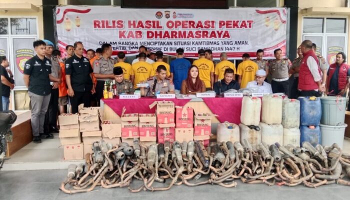 Operasi Pekat Jelang Ramadan, Polres Dharmasraya Amankan Miras, Narkoba hingga Pelaku Curanmor